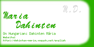 maria dahinten business card